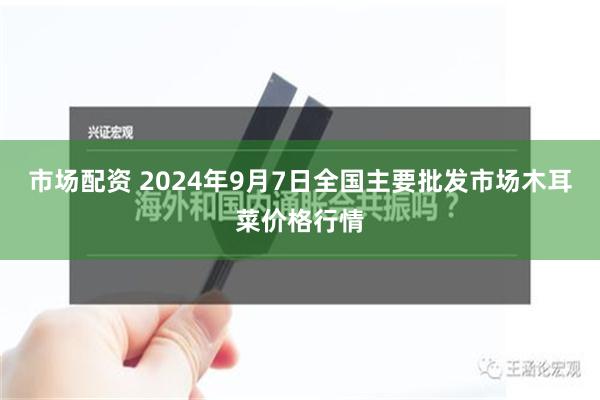 市场配资 2024年9月7日全国主要批发市场木耳菜价格行情