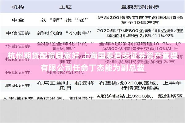 杭州期货配资哪家好 上海国泰君安证券资产管理有限公司任命丁杰能为副总裁