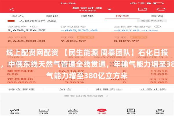 线上配资网配资 【民生能源 周泰团队】石化日报：12月2日，